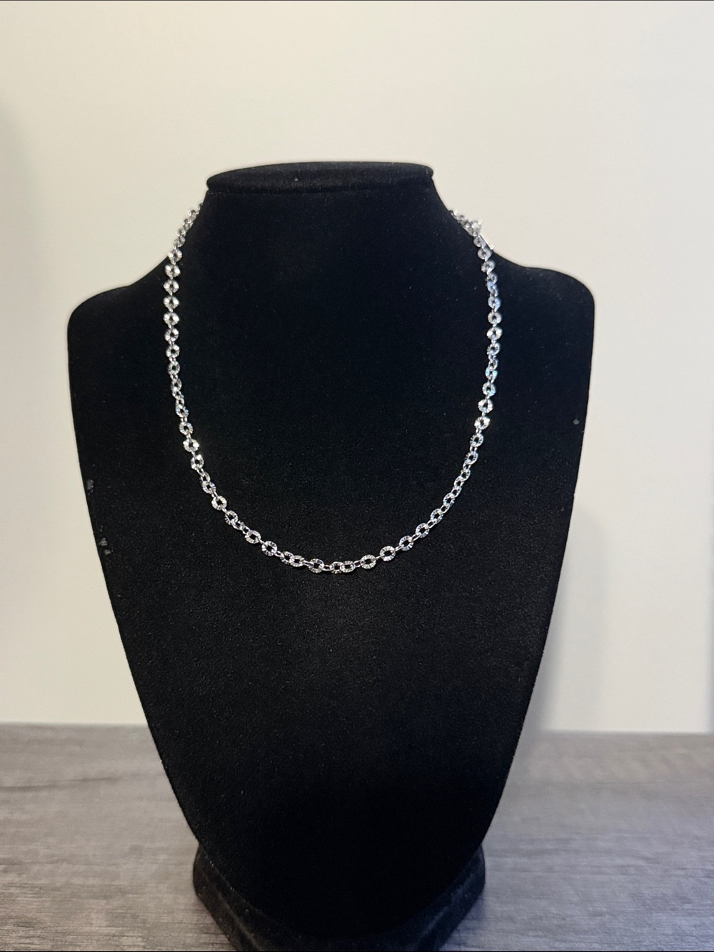 stainless round link chain necklace
